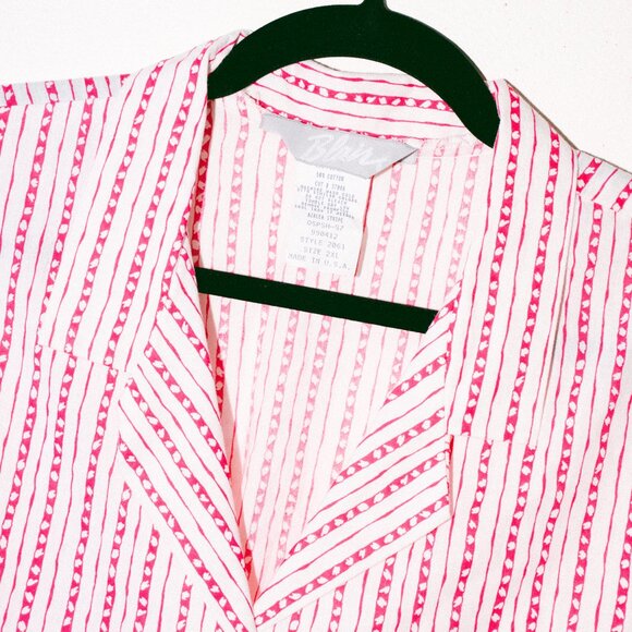 Vintage 90s Blair Button-Down Shirt with Abstract Fuchsia Stripe Pattern 2XL - Picture 5 of 6